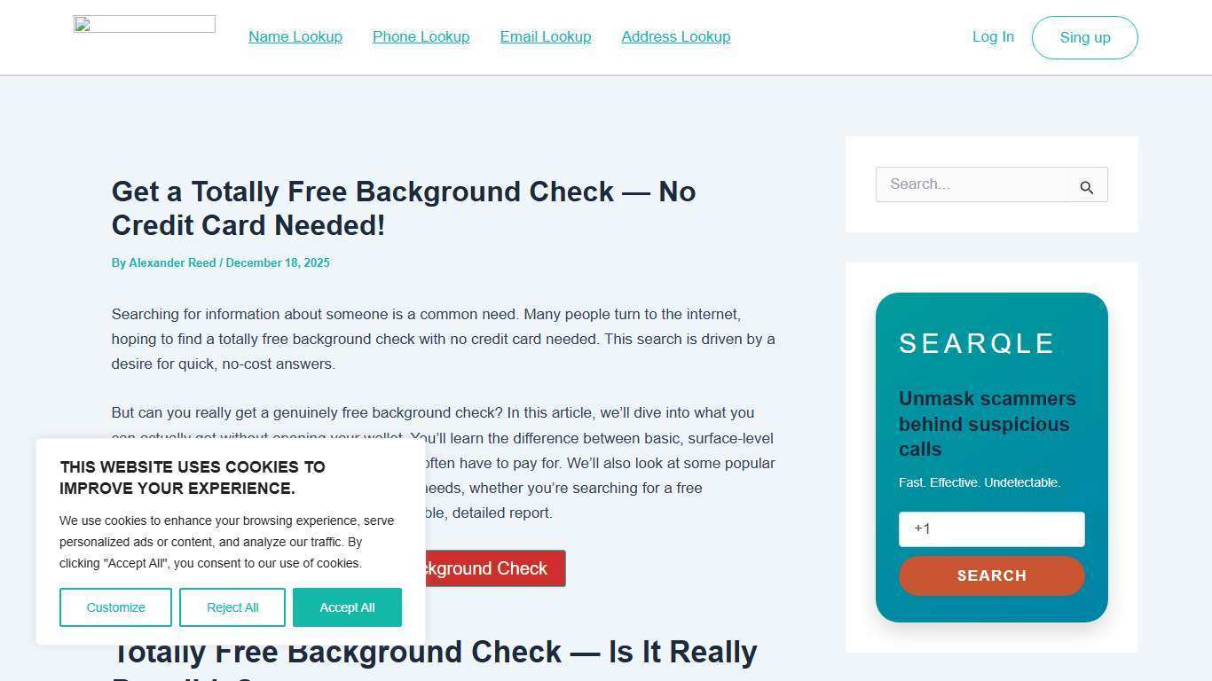 Totally Free Background Check – No Credit Card Needed